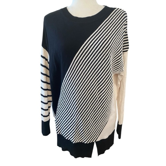 Planet By Lauren G Striped Boxy Sweater - Picture 1 of 7